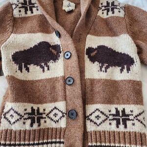 Lands' End Kids Brown Knit Cardigan